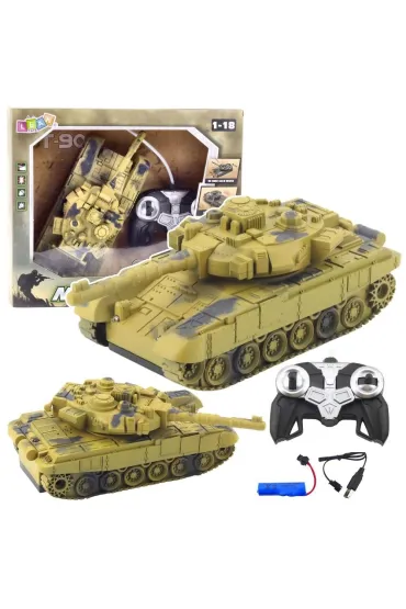 Czo�g T90 R/C �wiat�o i d�wi�k 1:18 LeanToys