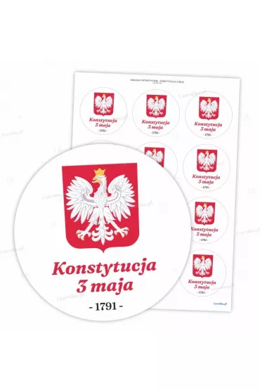 LearnHow Naklejki patriotyczne �wi�to konstytucji 60 mm