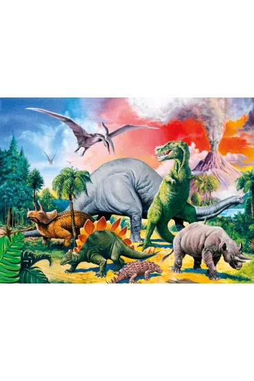 Puzzle 100 el. Po�r�d dinozaur�w Ravensburger