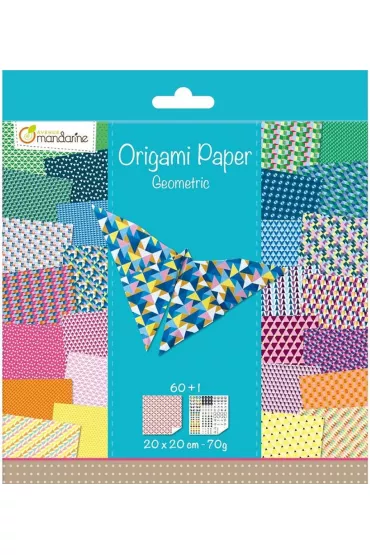 Avenue Mandarine Papier origami Geometria 20 x 20 cm 60 kartek