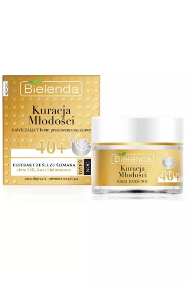 Bielenda Kuracja M�odo�ci nawil�aj�cy krem przeciwzmarszczkowy z ekstraktem ze �luzu �limaka 40+ na dzie�/noc 50 ml