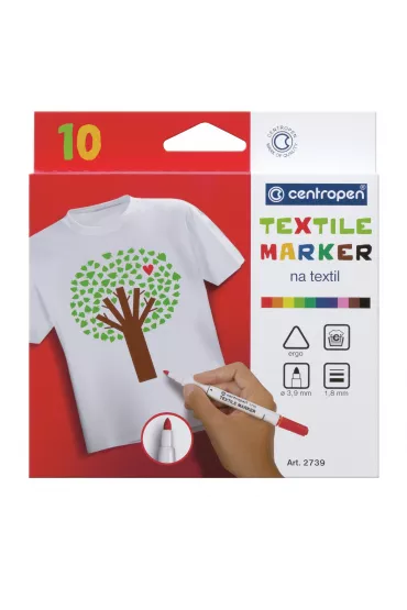 Centropen Marker do tkanin 10 szt.