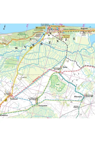 Mapa turystyczna Wybrze�e Ba�tyku 2 Mrze�yno Ko�obrzeg Jaros�awiec 1:50 000