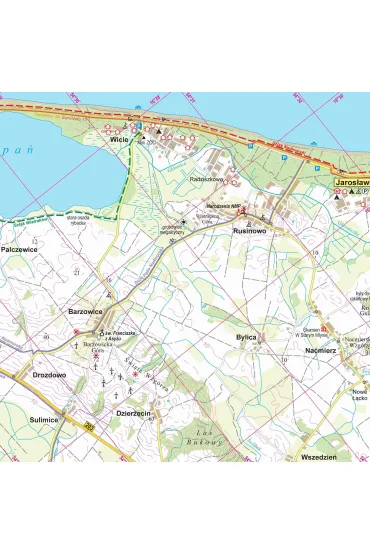 Mapa turystyczna Wybrze�e Ba�tyku 2 Mrze�yno Ko�obrzeg Jaros�awiec 1:50 000
