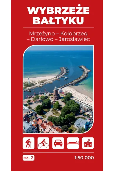 Mapa turystyczna Wybrze�e Ba�tyku 2 Mrze�yno Ko�obrzeg Jaros�awiec 1:50 000