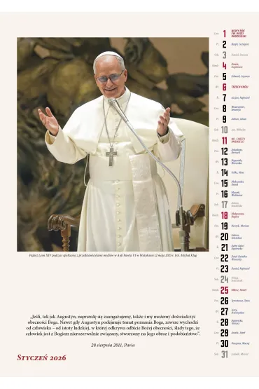Kalendarz �cienny 2026 Leon XIV