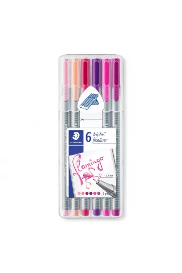 Staedtler Cienkopis tr�jk�tny Triplus FLAMINGO, 0.3 mm, 6 kolor�w, w etui 6 szt.