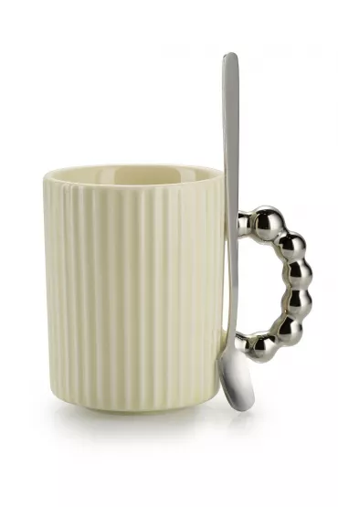 HowHomely Serwis kawowy Luca Silver Cream