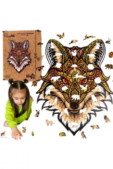Puzzle drewniane eko 120 el. Zaczarowany lis A3 Maksik