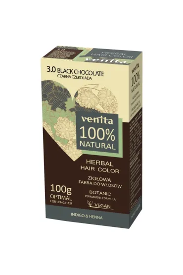Venita Herbal Hair Color zio�owa farba do w�os�w 3.0 Czarna Czekolada 100 g