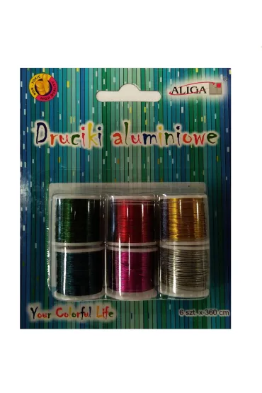 Aliga Druciki aluminiowe na szpulkach 0,3mmx3m 6 szt