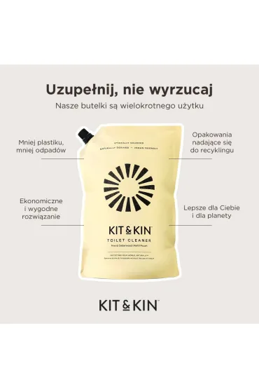 Kit and Kin Naturalny p�yn do czyszczenia toalety, o zapachu sosny i cedru 1 l