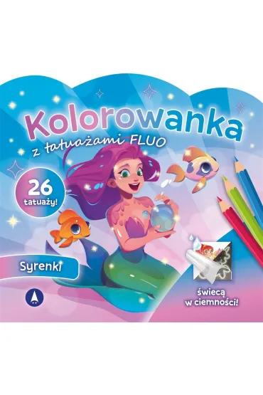 Malowanka 200X190 Kolorowanka z tatua�ami FLUO Syrenki SKRZAT 078909 SK