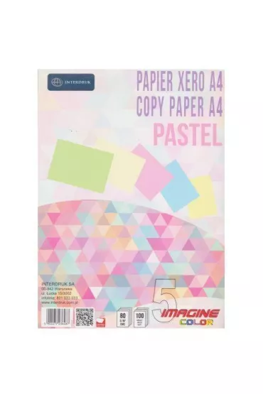 Interdruk Papier ksero A4 Pastel 5 kolor�w 100 kartek
