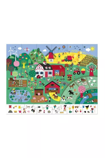 Puzzle obserwacyjne w walizce Farma 3+ Janod