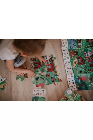 Puzzle obserwacyjne w walizce Farma 3+ Janod