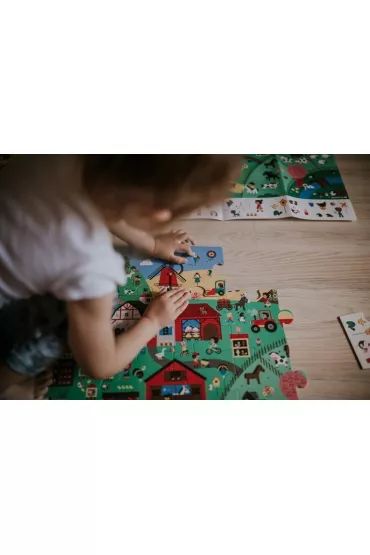 Puzzle obserwacyjne w walizce Farma 3+ Janod