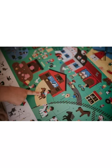 Puzzle obserwacyjne w walizce Farma 3+ Janod