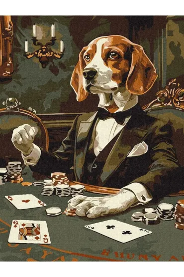 Ideyka Malowanie po numerach - Hazardowy beagle 30x40cm
