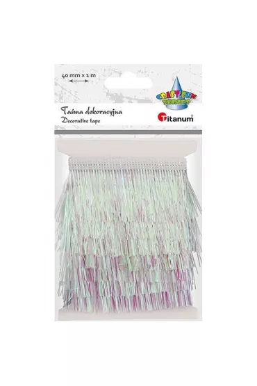 Titanum Ta�ma z fr�dzlami plastikowymi bia�a 40mm x 1m