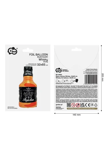Godan Balon foliowy Whisky 32x65cm