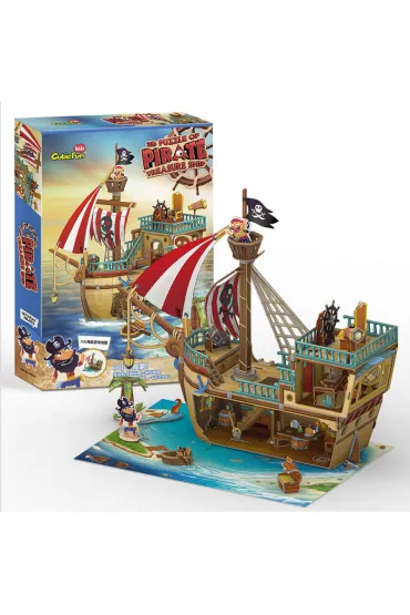 Puzzle 3D 157 el. Piracki statek skarb�w Cubic Fun
