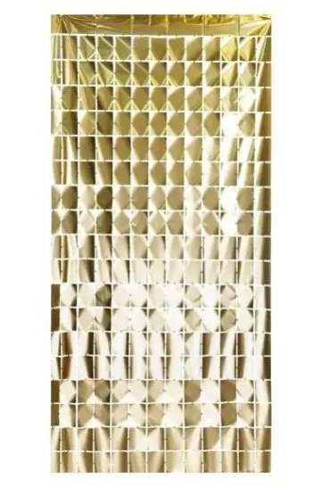 PartyDeco Kurtyna kwadraty elegancki z�oty 100x200cm