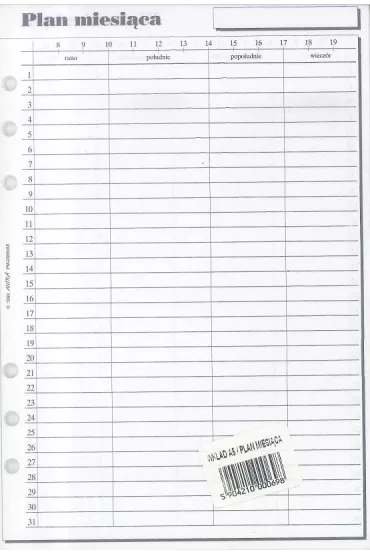 Antra Wk�ad do organizera A5 Plan miesi�ca