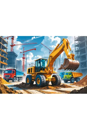 Puzzle 60 el. Traktor koparko - �adowarka Trefl