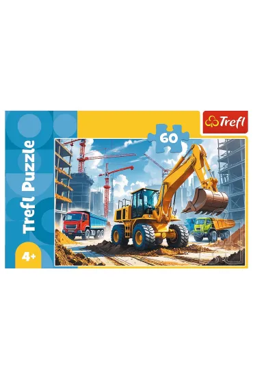 Puzzle 60 el. Traktor koparko - �adowarka Trefl