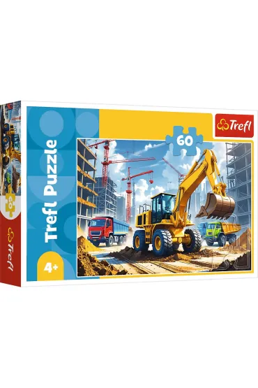 Puzzle 60 el. Traktor koparko - �adowarka Trefl