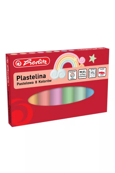 Herlitz Plastelina pastelowa 8 szt.