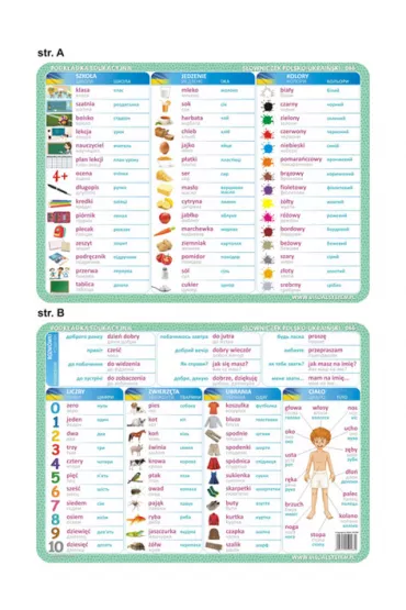 Visual System Podk�adka edukacyjna ilustrowany s�owniczek polsko-ukrai�ski