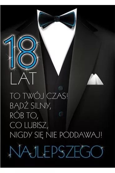 Stamp Karnet Party naklejany B6 + koperta. Wz�r nr 11 Urodziny 18