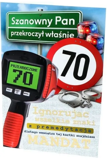 Yeku Karnet Urodziny 70
