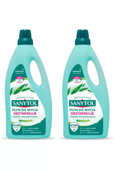 Sanytol P�yn uniwersalny do mycia i dezynfekcji pod��g i innych powierzchni o zapachu eukaliptusa Zestaw 2 x 1 l