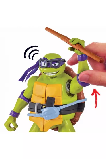 Wojownicze ��wie Ninja. Zmutowany chaos. Donatello Deluxe z d�wi�kiem, figurka, 14 cm