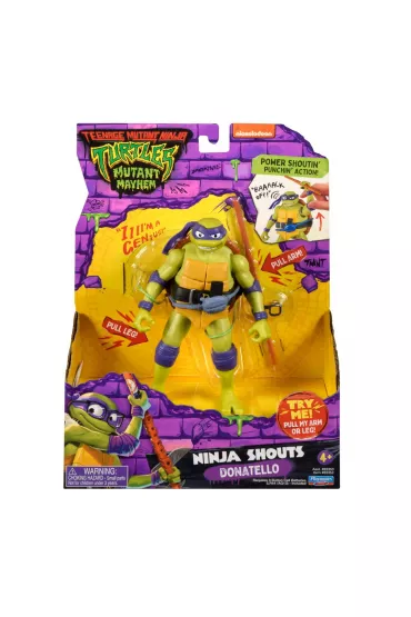 Wojownicze ��wie Ninja. Zmutowany chaos. Donatello Deluxe z d�wi�kiem, figurka, 14 cm