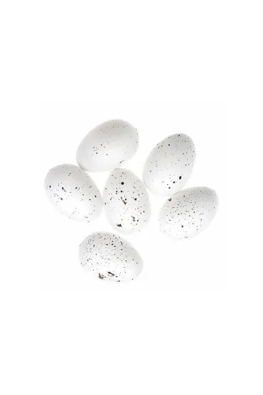 dpCraft Jajka bia�e nakrapiane 6 cm 6szt