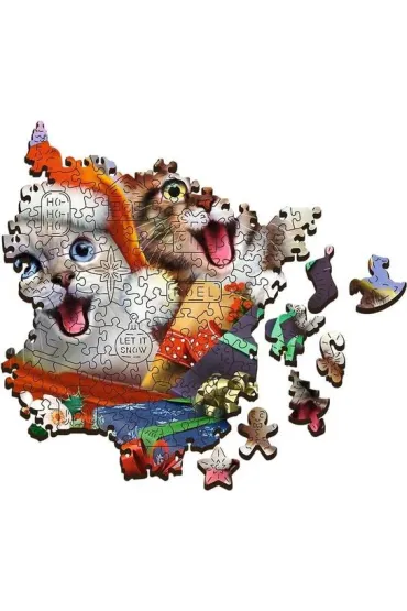 Puzzle drewniane 500+1 el. �wi�teczne kotki Trefl