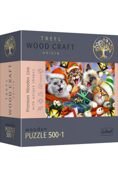 Puzzle drewniane 501 elementów Świąteczne Kotki TREFL 20172 TR