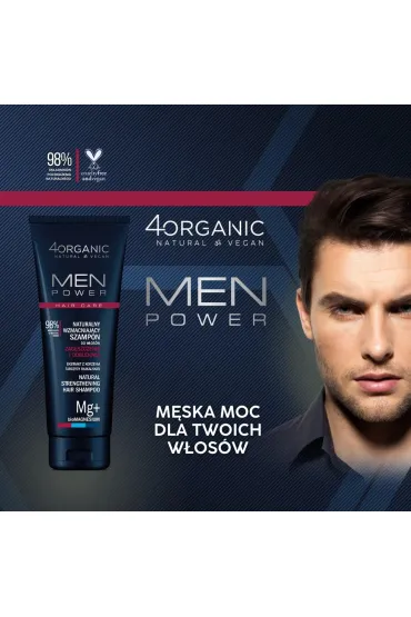 4organic Men Power Naturalny wzmacniaj�cy szampon zag�szczenie i odbudowa 250 ml