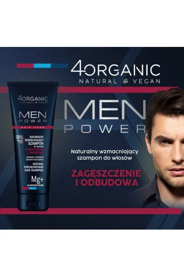 4organic Men Power Naturalny wzmacniaj�cy szampon zag�szczenie i odbudowa 250 ml