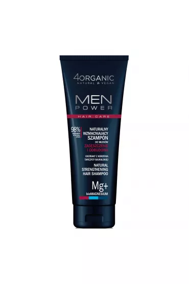 4organic Men Power Naturalny wzmacniajcy szampon zagszczenie i odbudowa 250 ml