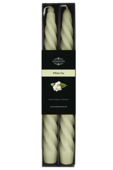 �wieca sto�owa zakr�cona White Tea 2 szt.