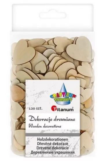 Titanum Drewniane serca 120 szt.