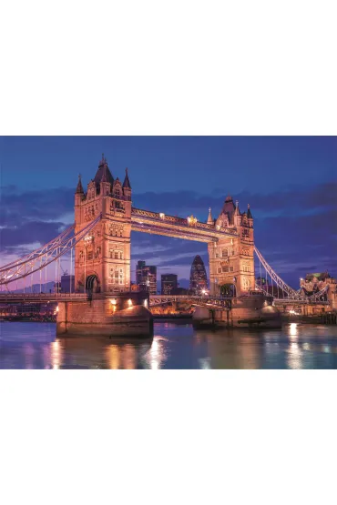 Puzzle 1000 el. Compact Tower Bridge at night Clementoni