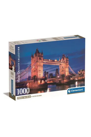Puzzle 1000 el. Compact Tower Bridge at night Clementoni