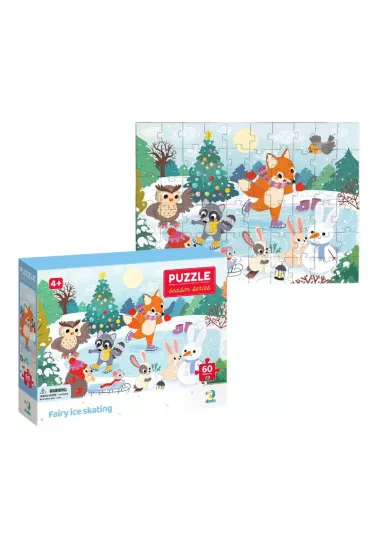 Puzzle 60 el. Pory roku. Zabawa na �y�wach Dodo
