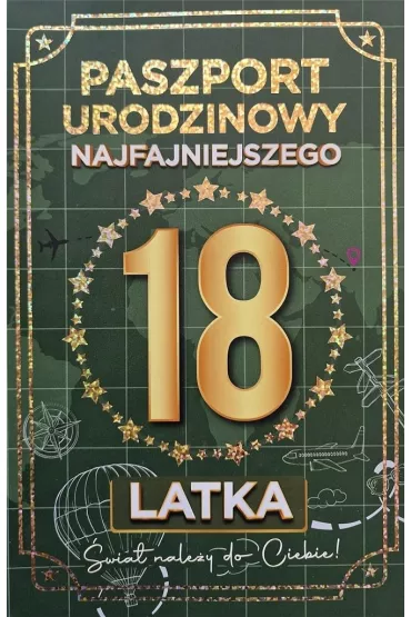 Yeku Karnet 18 Urodziny m�skie paszport JCX161